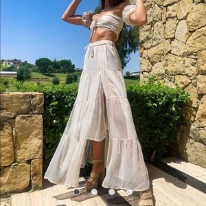 ASOS two tiered split front maxi skirt